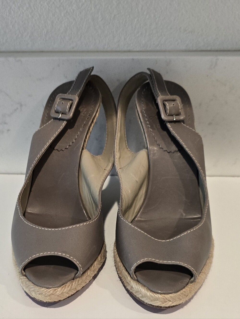 Authentic Christian Louboutin You Love Leather Espadrille Summer Wedge Sandal 37 - Picture 3 of 9
